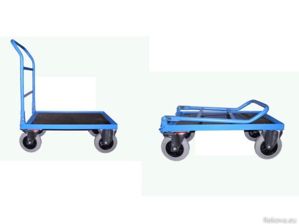 Manipulační, servisní vozík se sklopným čelem a madlem 750 × 500 mm na 350 kg V 511.